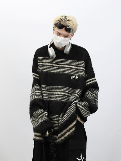 韓国ファッション SELCA-Over -size border sweater-mselca2023aw560-06