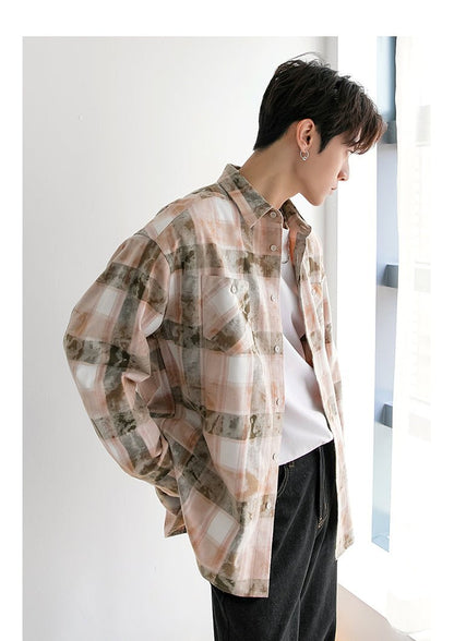 韓国ファッション SELCA-Over -size check pattern shirt-mselca2023aw562-06