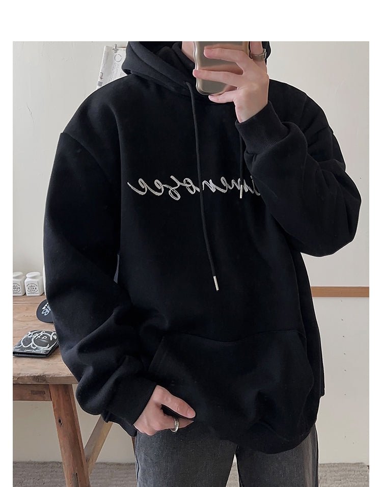 韓国ファッション SELCA-Over -size logo hoodie-mselca2023aw580-08