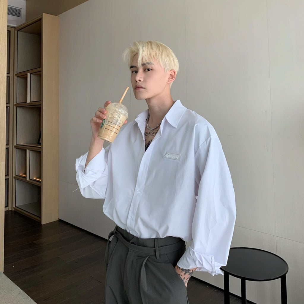 韓国ファッション SELCA-Over -size logo shirt-mselca2023aw581-03