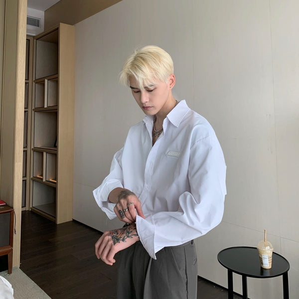 韓国ファッション SELCA-Over -size logo shirt-mselca2023aw581-04
