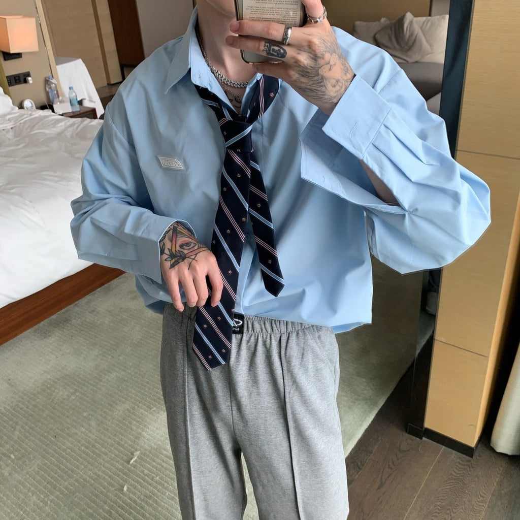 韓国ファッション SELCA-Over -size logo shirt-mselca2023aw581-07