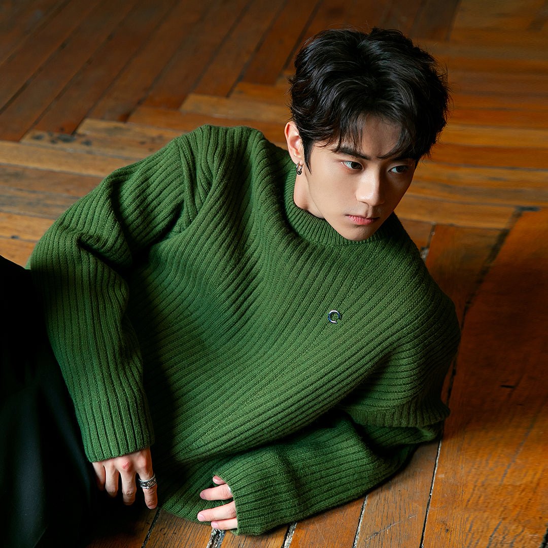 韓国ファッション SELCA-Over -size round neck knit sweater-mselca2023aw585-05