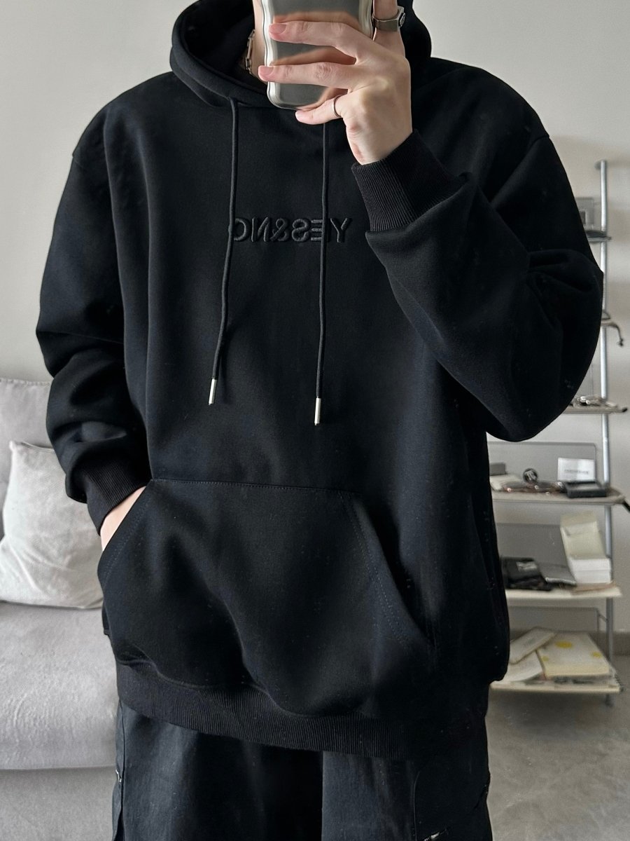 韓国ファッション SELCA-Oversized embroidery hoodie-mselca2023aw589-03