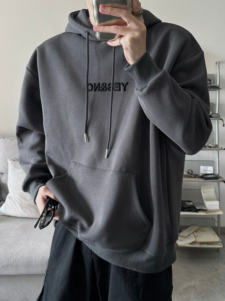 韓国ファッション SELCA-Oversized embroidery hoodie-mselca2023aw589-08
