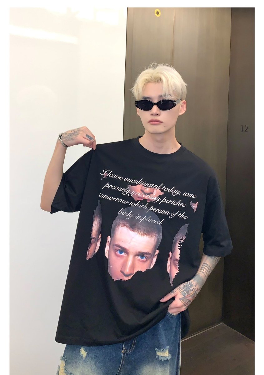 韓国ファッション SELCA-Photo Print T-shirt-mselca2023aw594-09