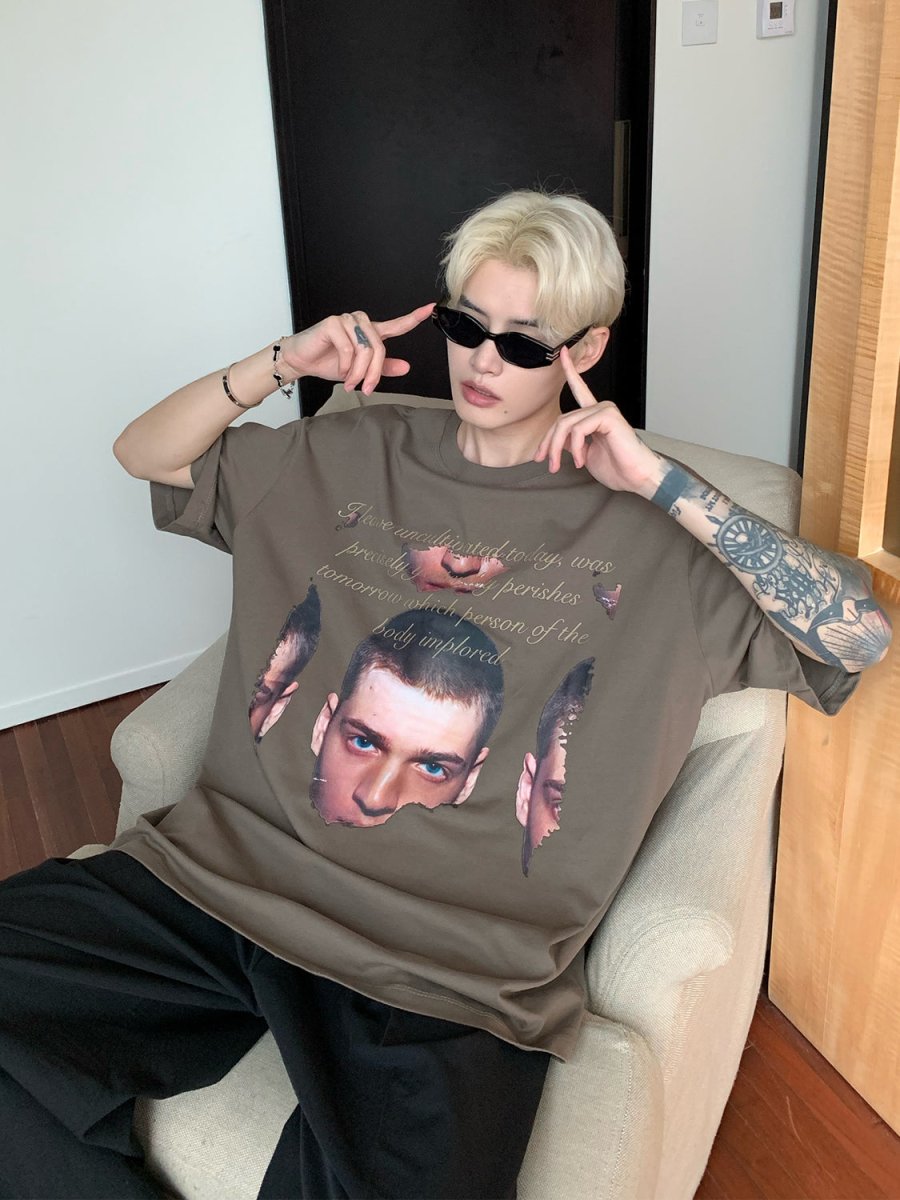 韓国ファッション SELCA-Photo Print T-shirt-mselca2023aw594-01