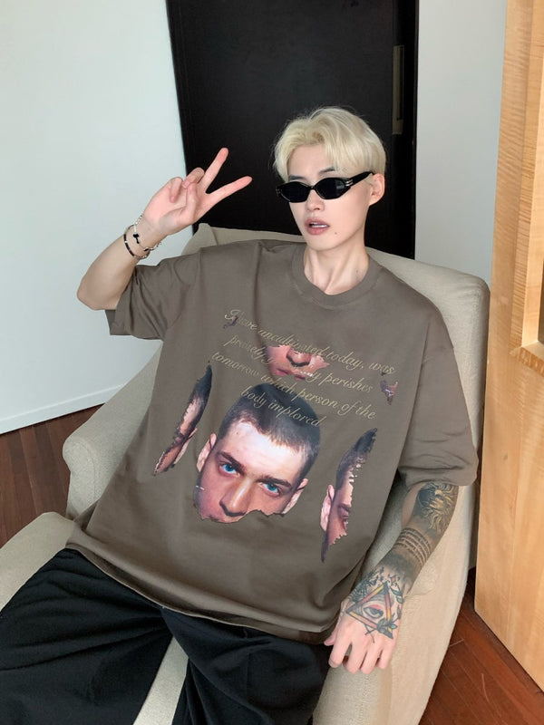 韓国ファッション SELCA-Photo Print T-shirt-mselca2023aw594-04
