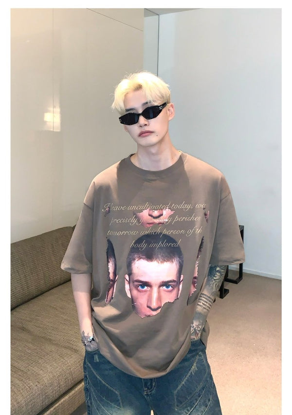韓国ファッション SELCA-Photo Print T-shirt-mselca2023aw594-06