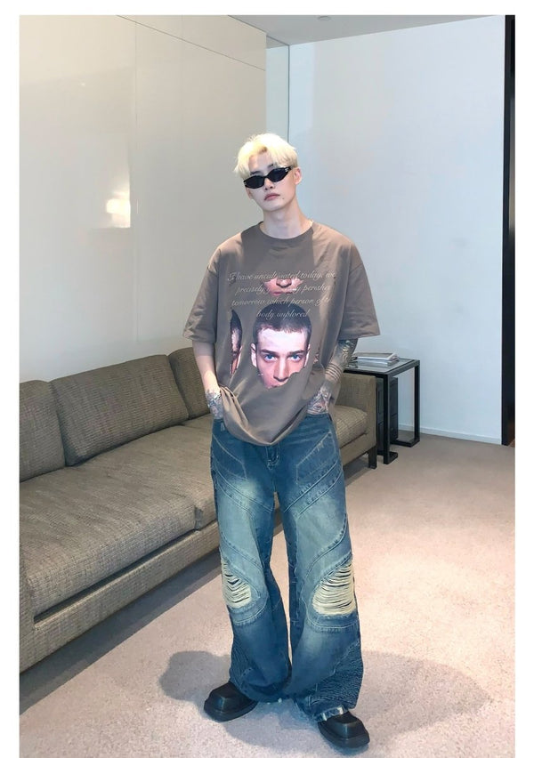 韓国ファッション SELCA-Photo Print T-shirt-mselca2023aw594-07