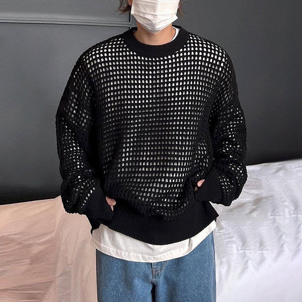 韓国ファッション SELCA-plaid knit sweater-mselca2023aw597-04