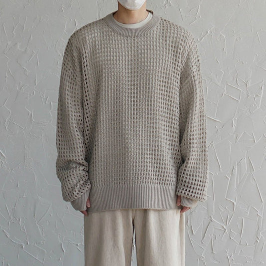 韓国ファッション SELCA-plaid knit sweater-mselca2023aw597-01