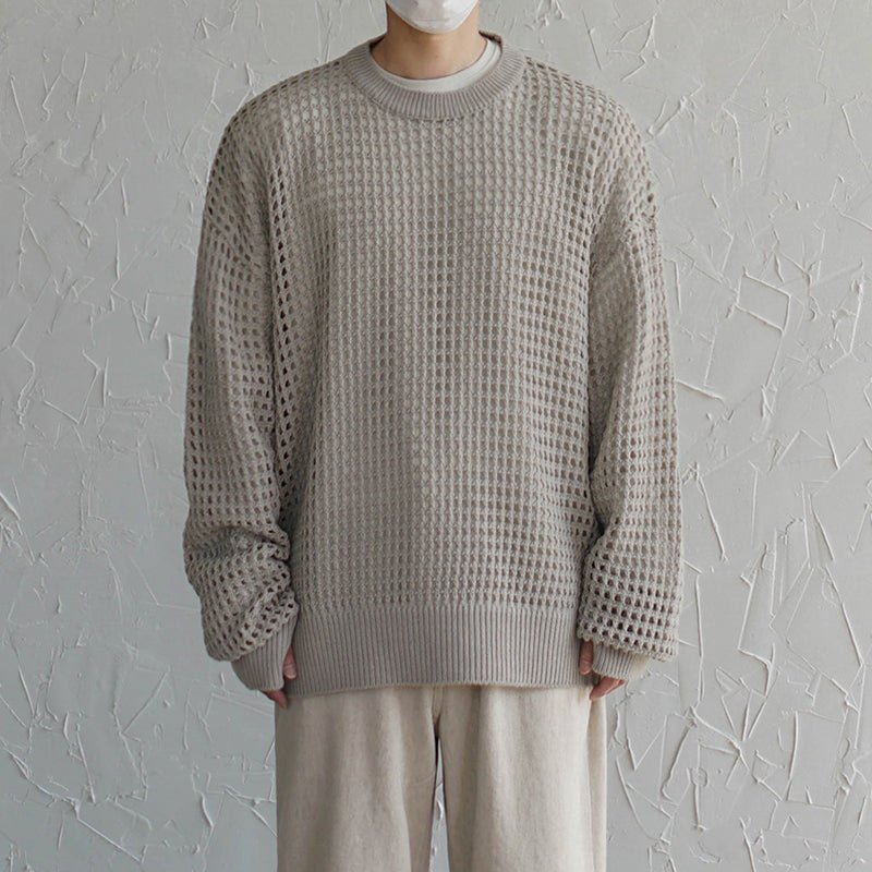 韓国ファッション SELCA-plaid knit sweater-mselca2023aw597-05
