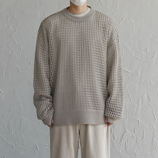 韓国ファッション SELCA-plaid knit sweater-mselca2023aw597-05