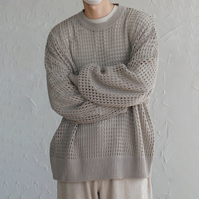 韓国ファッション SELCA-plaid knit sweater-mselca2023aw597-03