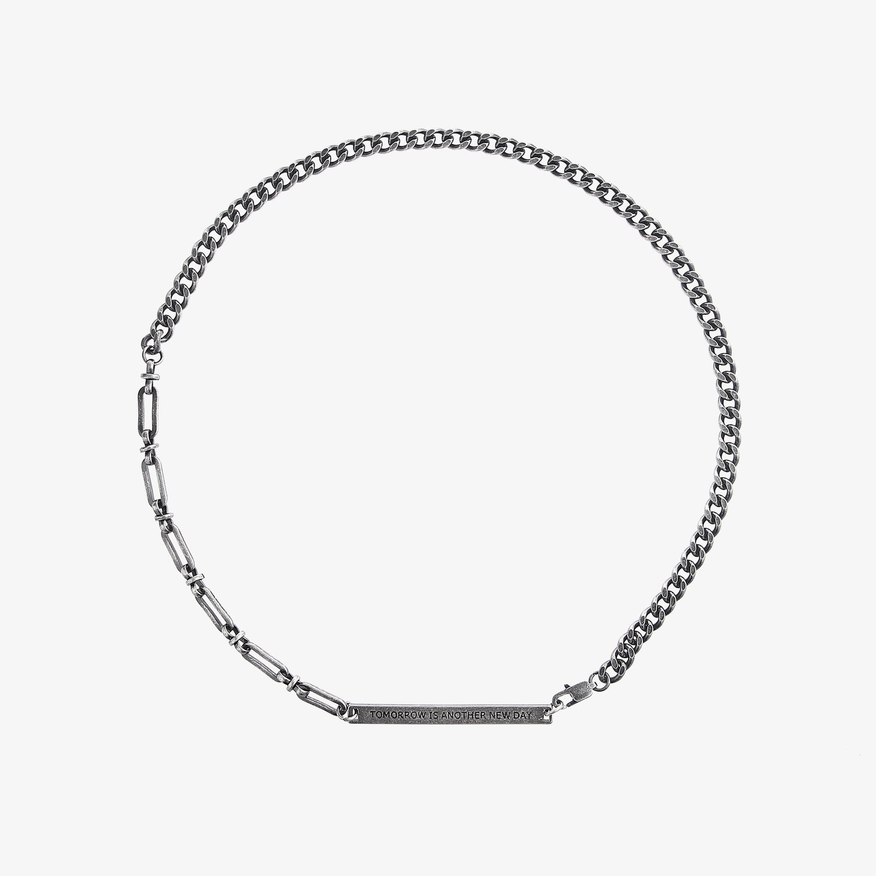 韓国ファッション SELCA-Rectangular Bar Necklace-mselca2023aw634-01