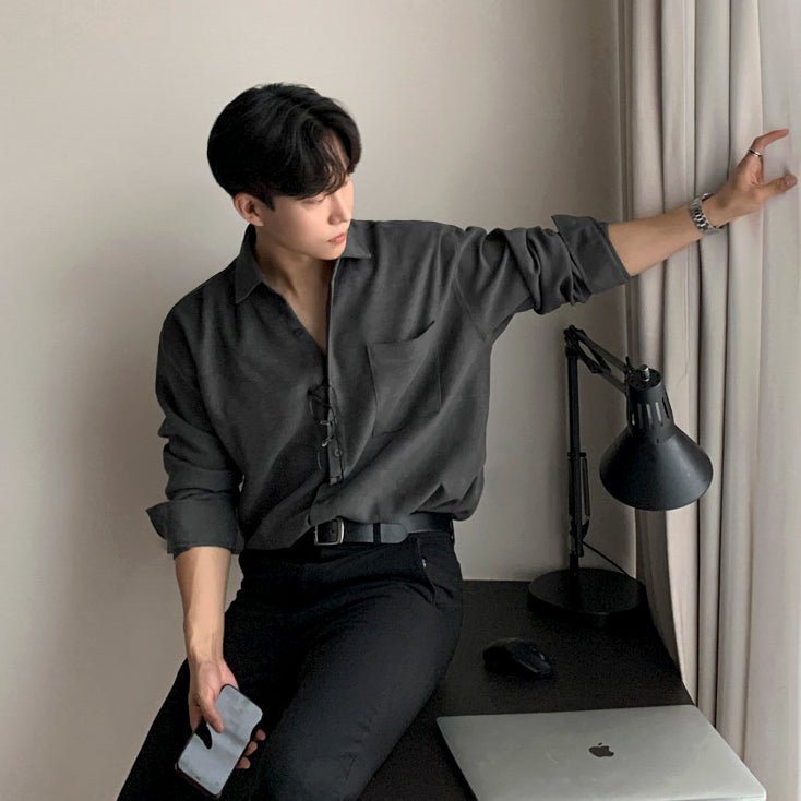 韓国ファッション SELCA-Regular color shirt-mselca2023aw636-04