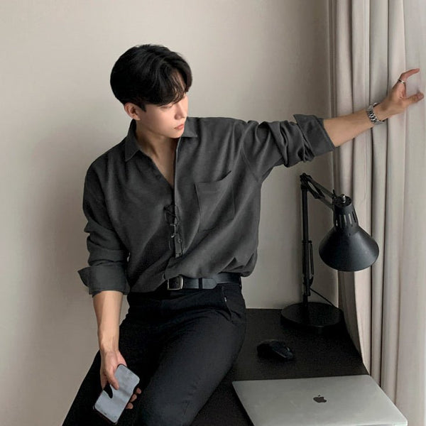 韓国ファッション SELCA-Regular color shirt-mselca2023aw636-04
