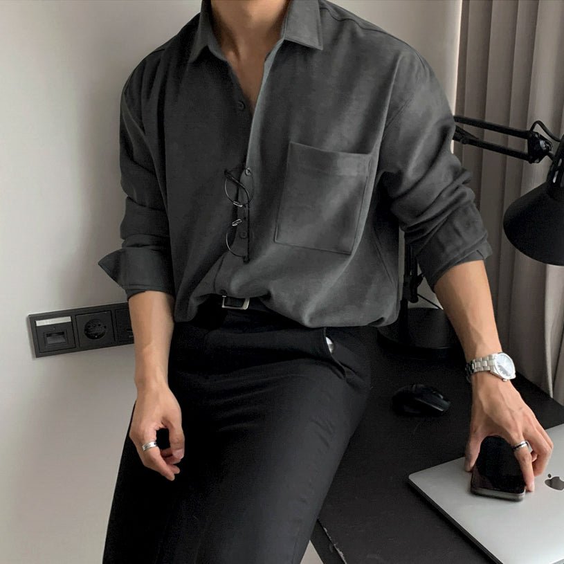 韓国ファッション SELCA-Regular color shirt-mselca2023aw636-01