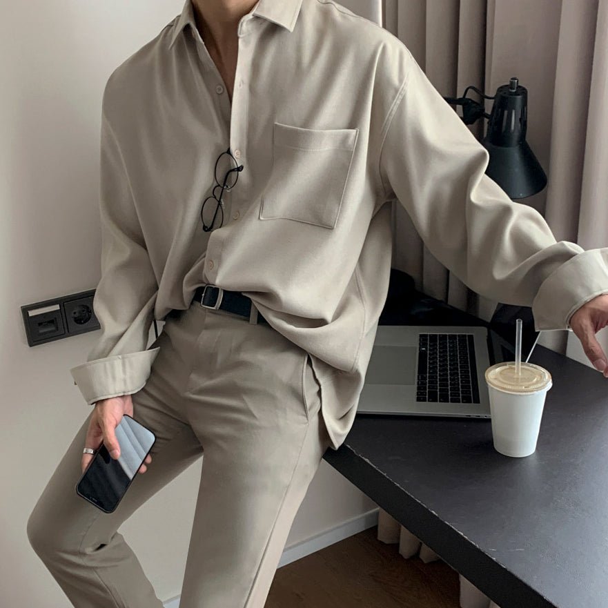 韓国ファッション SELCA-Regular color shirt-mselca2023aw636-02