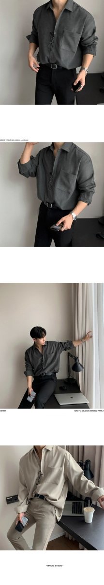 韓国ファッション SELCA-Regular color shirt-mselca2023aw636-05