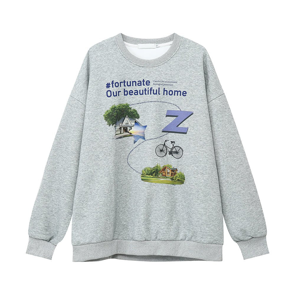 韓国ファッション SELCA-Retro Print Sweat-mselca2023aw645-01