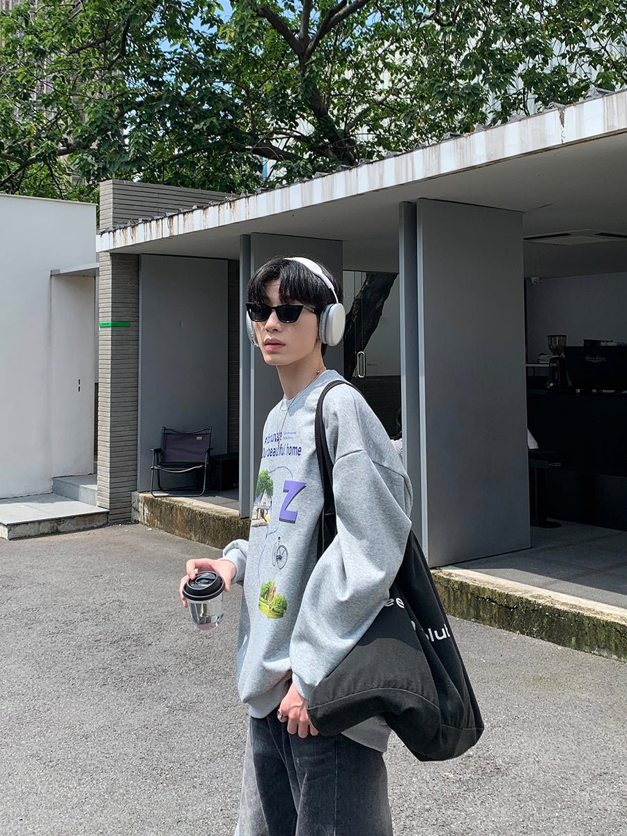 韓国ファッション SELCA-Retro Print Sweat-mselca2023aw645-04