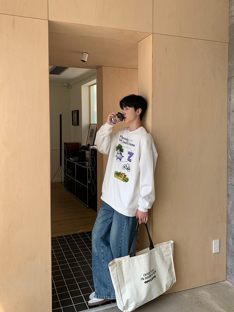 韓国ファッション SELCA-Retro Print Sweat-mselca2023aw645-05