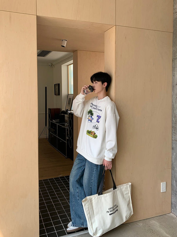 韓国ファッション SELCA-Retro Print Sweat-mselca2023aw645-05
