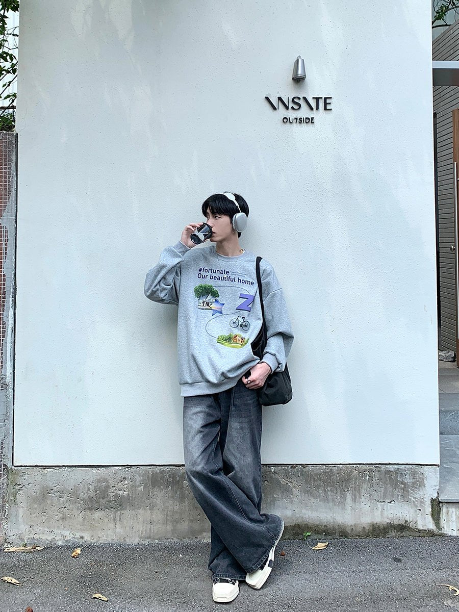 韓国ファッション SELCA-Retro Print Sweat-mselca2023aw645-06