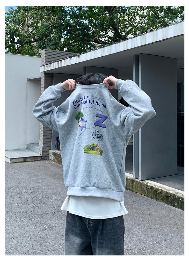 韓国ファッション SELCA-Retro Print Sweat-mselca2023aw645-07