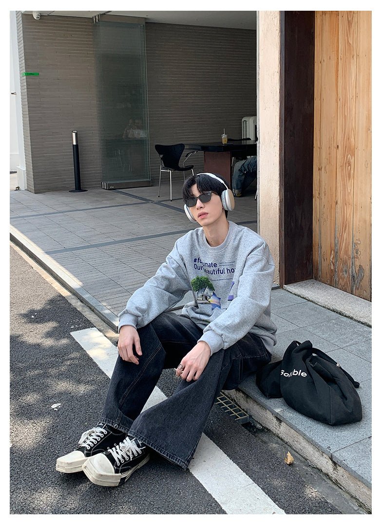 韓国ファッション SELCA-Retro Print Sweat-mselca2023aw645-08