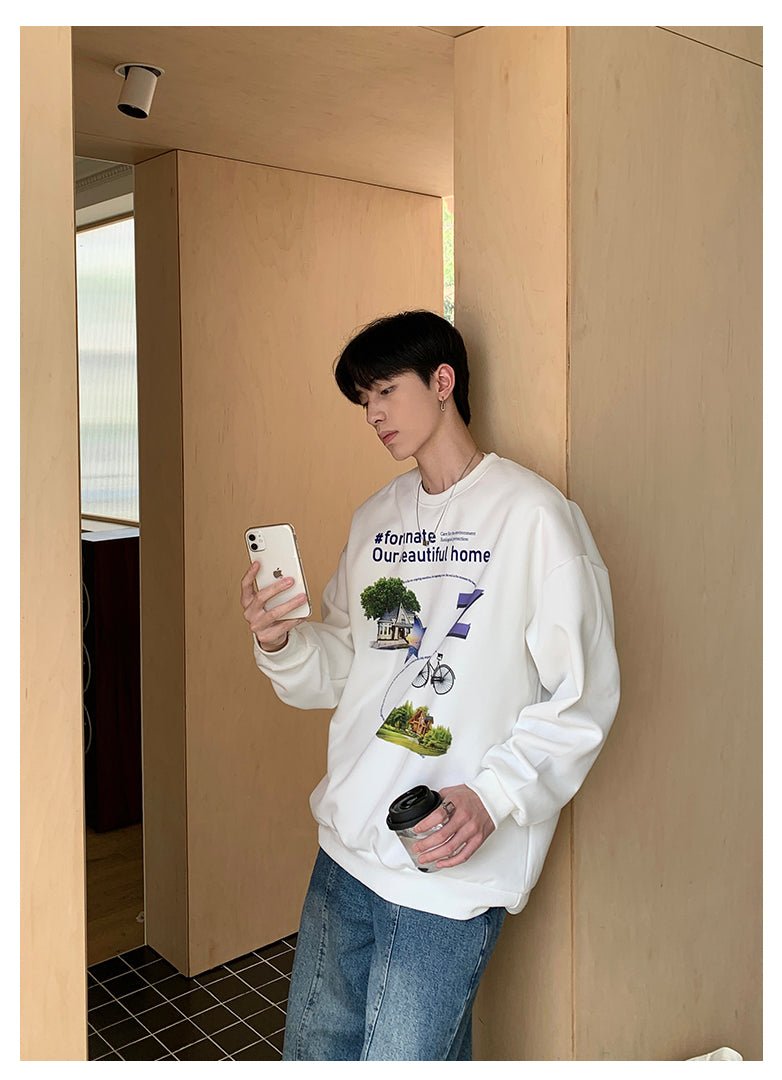 韓国ファッション SELCA-Retro Print Sweat-mselca2023aw645-09
