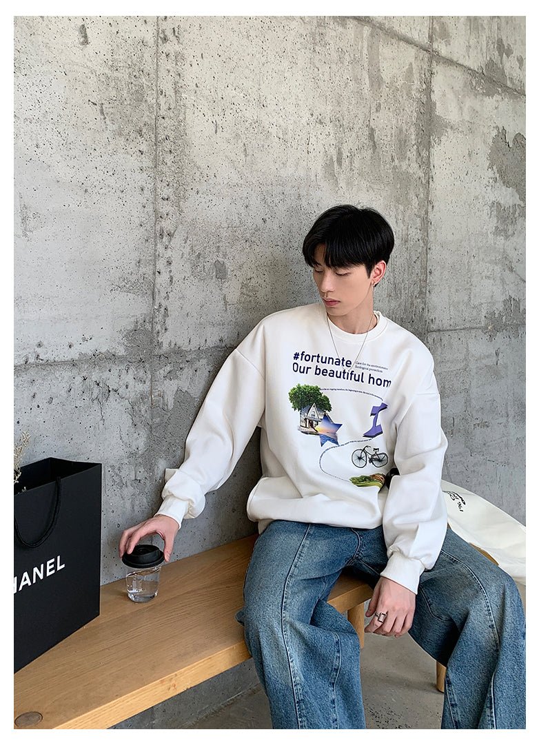 韓国ファッション SELCA-Retro Print Sweat-mselca2023aw645-010