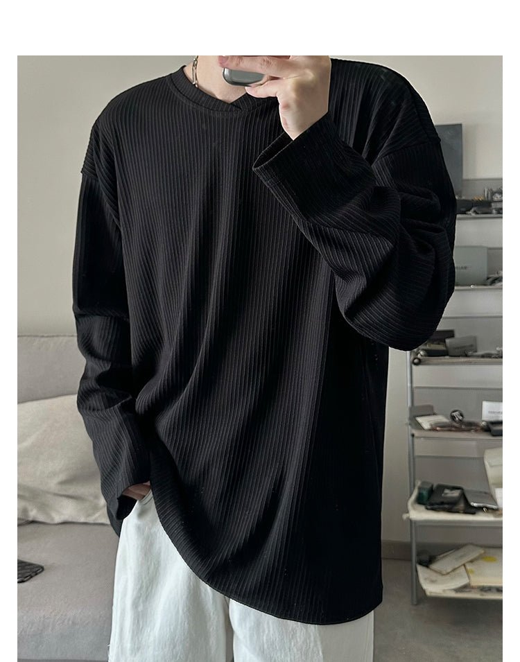 韓国ファッション SELCA-Ron T -shirt with ribs-mselca2023aw663-010