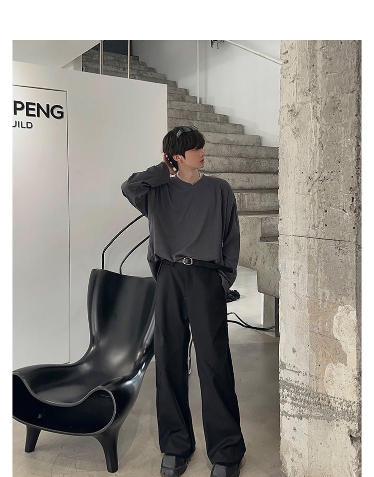 韓国ファッション SELCA-Ron T -shirt with ribs-mselca2023aw663-07