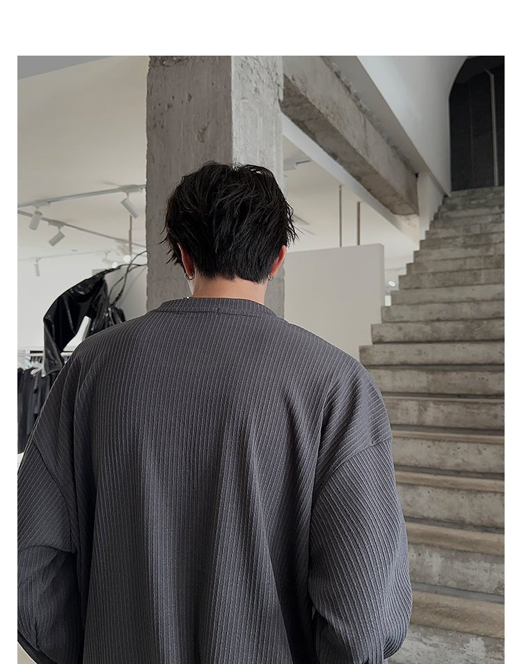 韓国ファッション SELCA-Ron T -shirt with ribs-mselca2023aw663-08