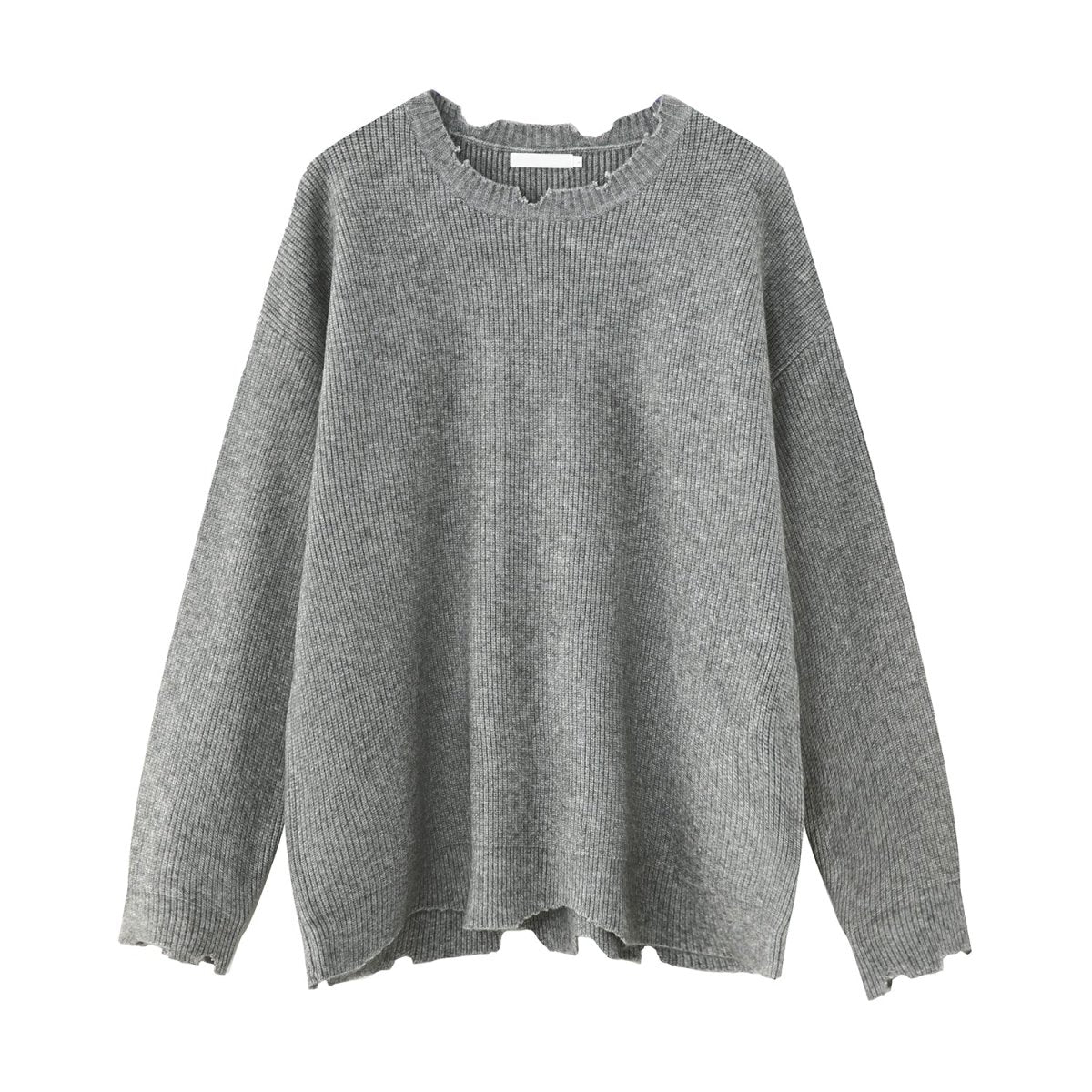 韓国ファッション SELCA-Round neck a solid knit sweater-mselca2023aw667-010