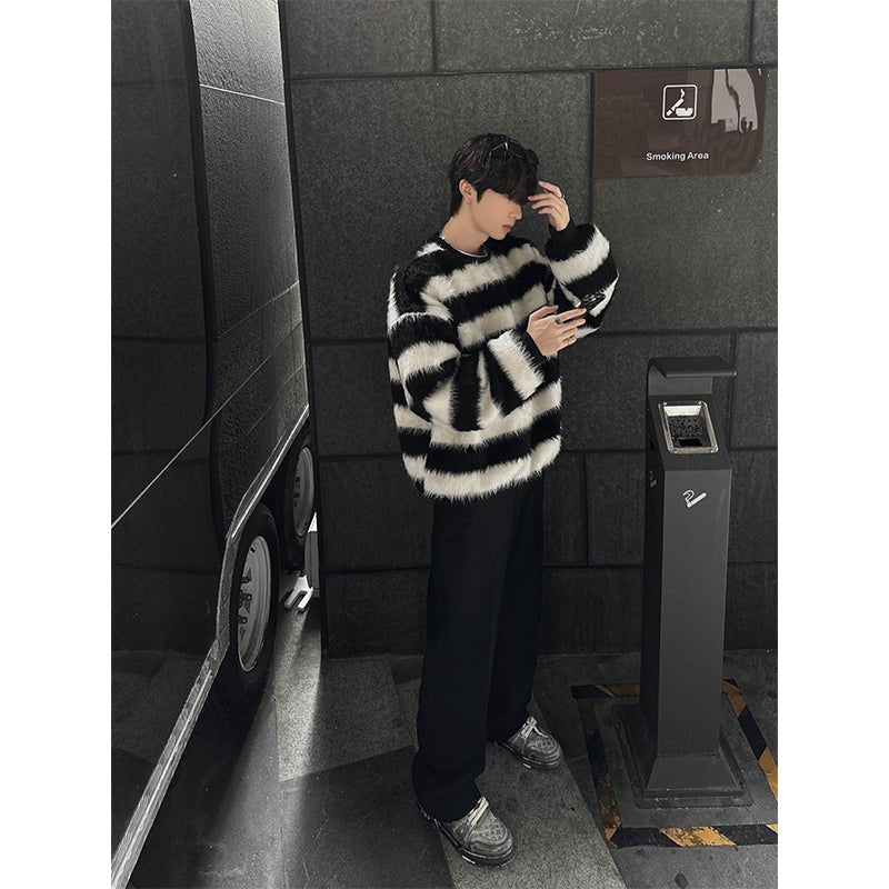 韓国ファッション SELCA-Round neck border knit-mselca2023aw669-04
