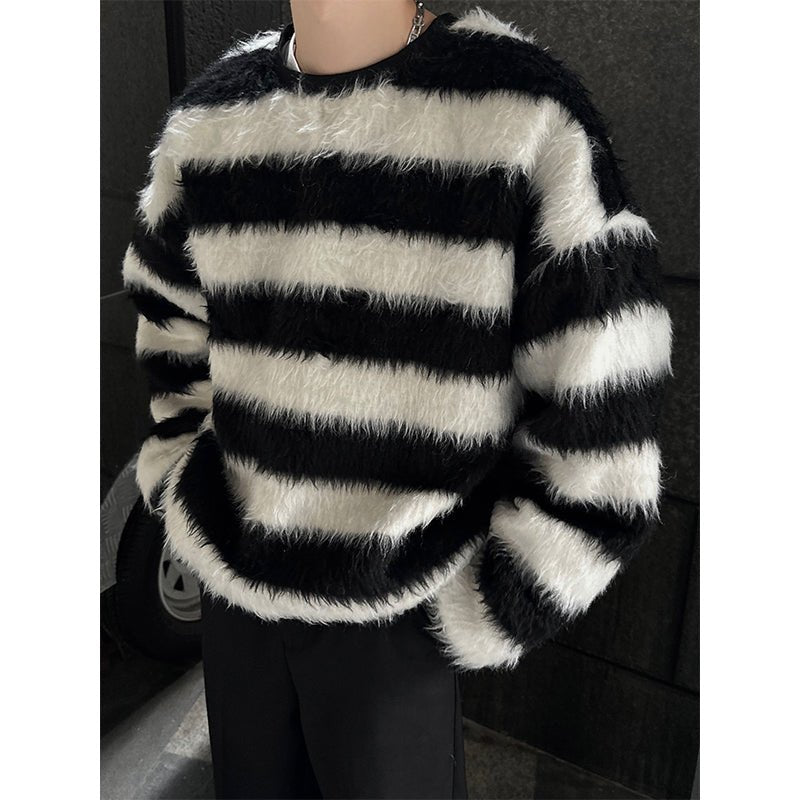 韓国ファッション SELCA-Round neck border knit-mselca2023aw669-05