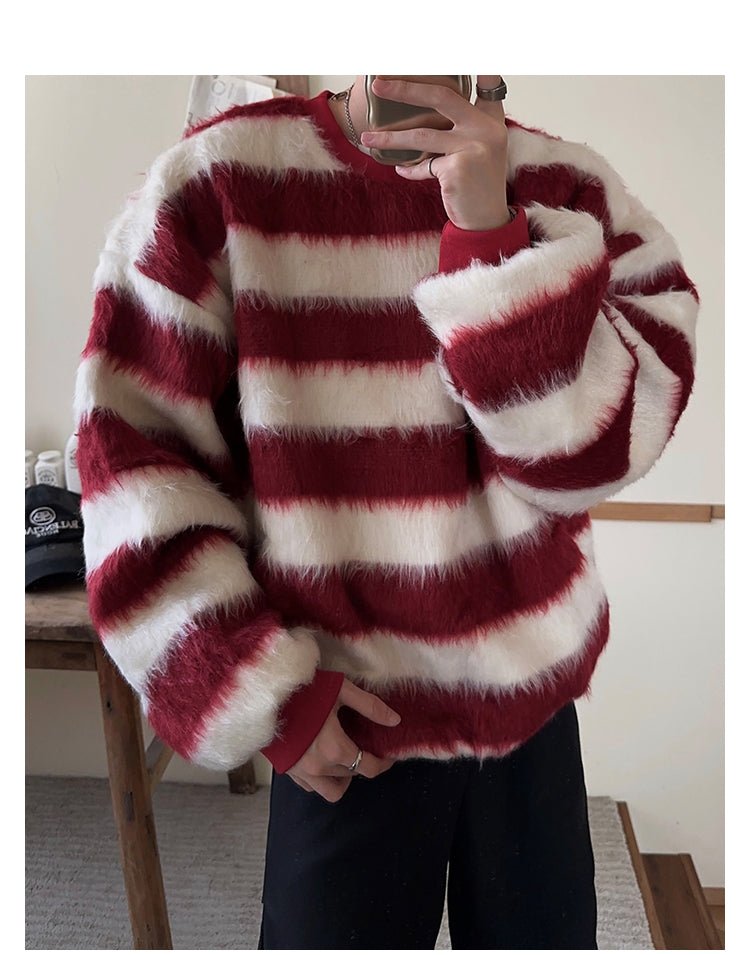 韓国ファッション SELCA-Round neck border knit-mselca2023aw669-08