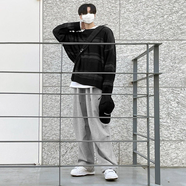 韓国ファッション SELCA-Round neck border knit sweater-mselca2023aw670-03