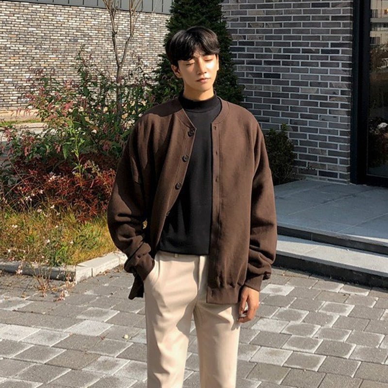 韓国ファッション SELCA-Round neck cardigan-mselca2023aw672-03