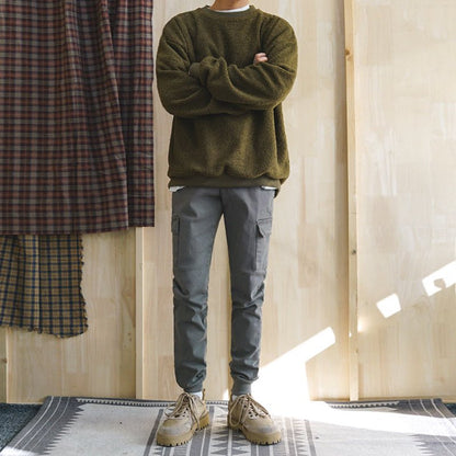 韓国ファッション SELCA-Round neck color knit-mselca2023aw674-01