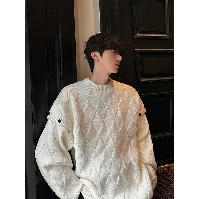 韓国ファッション SELCA-Round neck design knit sweater-mselca2023aw675-01
