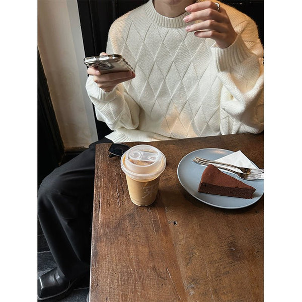 韓国ファッション SELCA-Round neck design knit sweater-mselca2023aw675-03