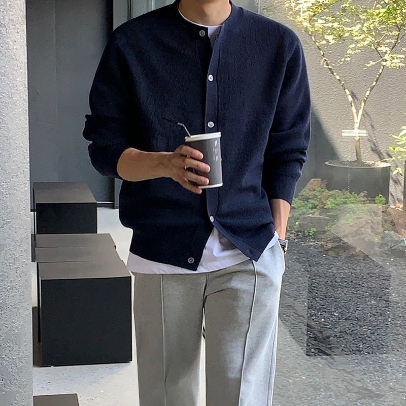 韓国ファッション SELCA-Round neck knit cardigan-mselca2023aw677-03