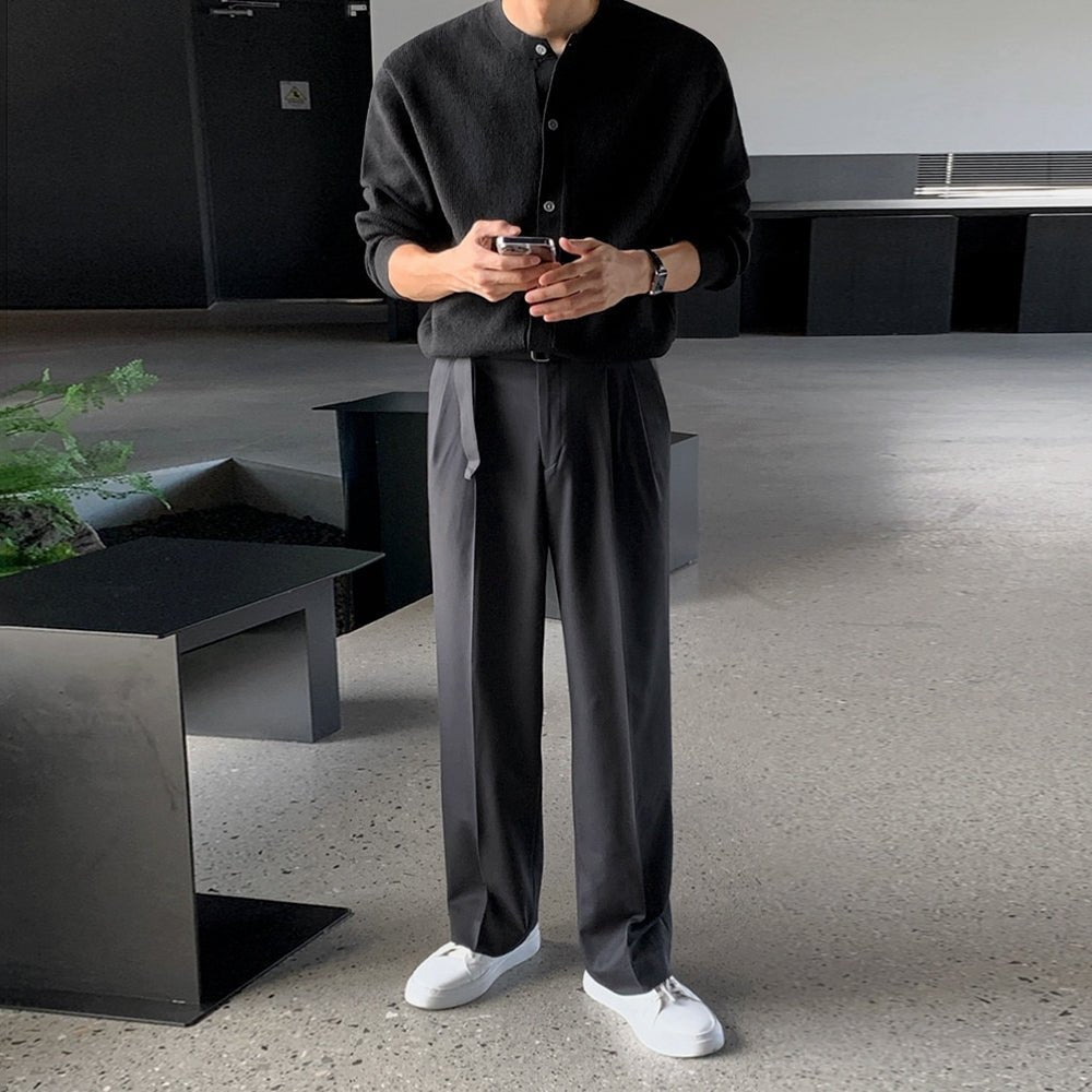 韓国ファッション SELCA-Round neck knit cardigan-mselca2023aw677-04