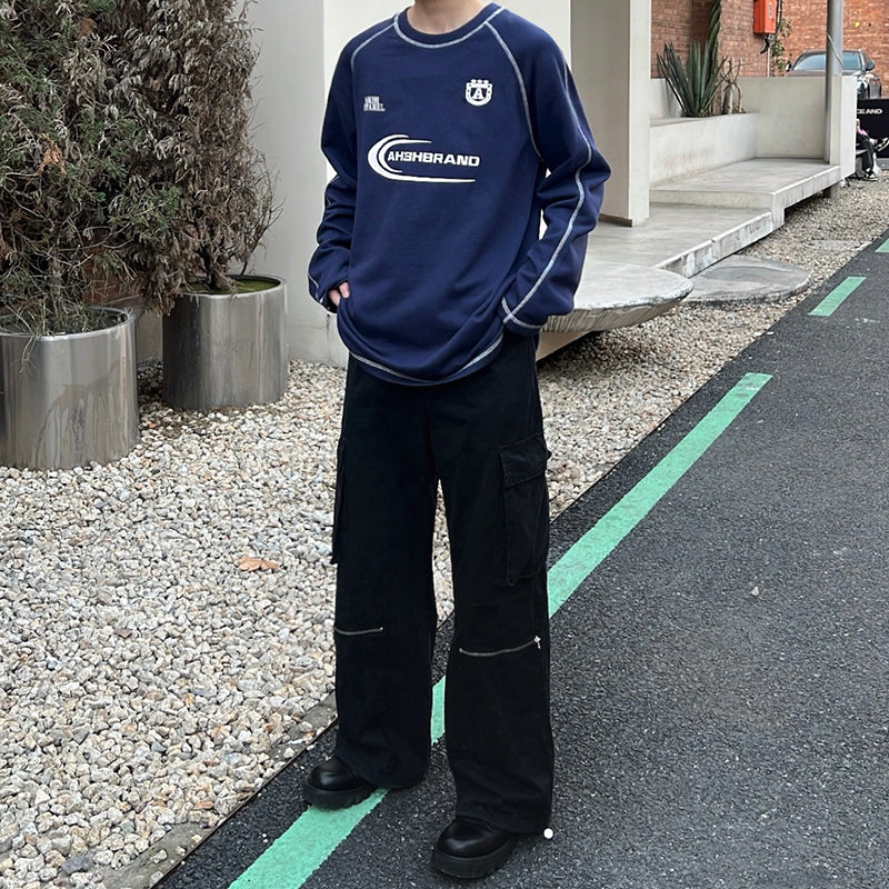 韓国ファッション SELCA-Round neck print trainer-mselca2023aw683-04