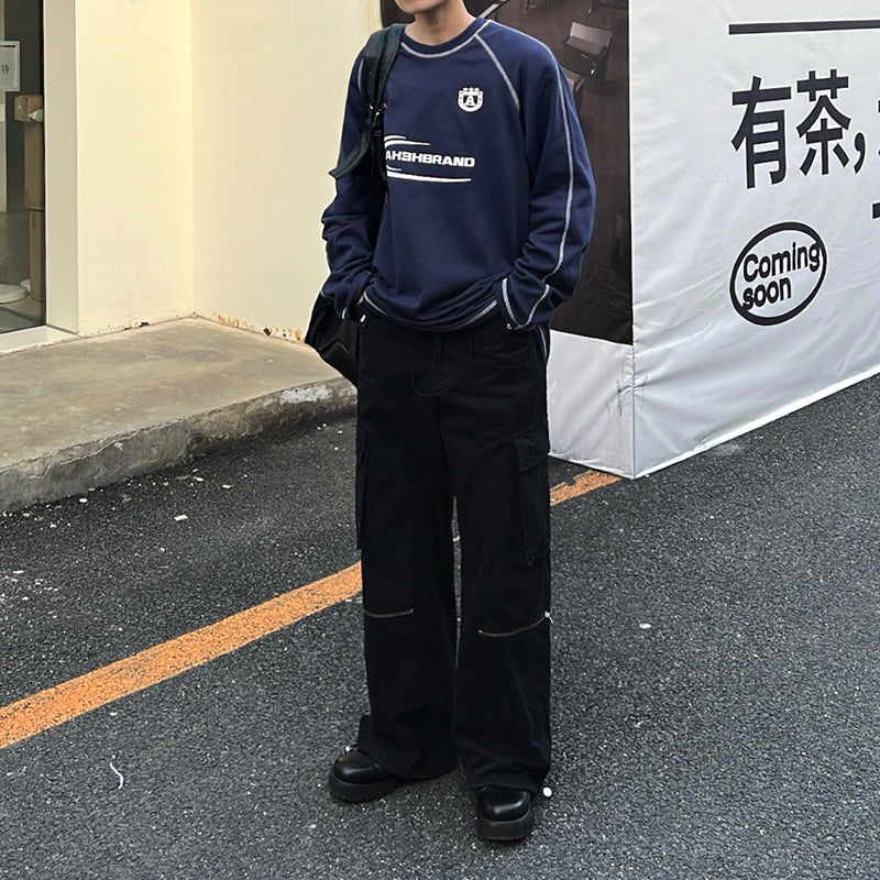 韓国ファッション SELCA-Round neck print trainer-mselca2023aw683-02